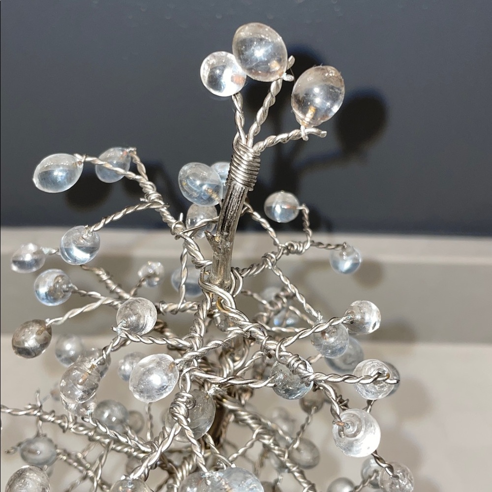 Crate & Barrel Silver Wire and Crystal Holiday Christmas Tree NWT - Picture 4 of 8